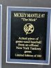 Picture of Mickey Mantle Poster w/ Piece of Game Played Ball COA #300 Mounted Memories13635