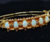 Picture of 14k Yellow Gold Bangle with Opal & Diamond  32.1g 7.5" 27075