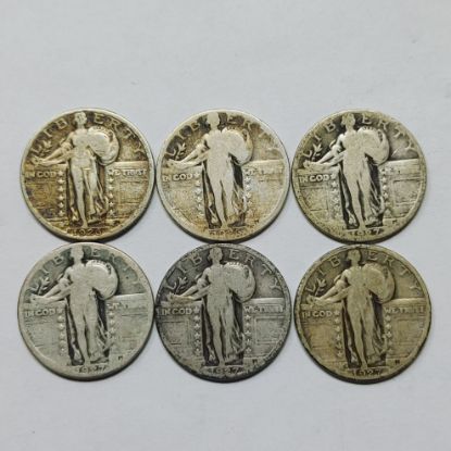 Picture of 1926-D, 1926-S, 4x 1927-D Standing Liberty Quarters SLQ 25c 28227