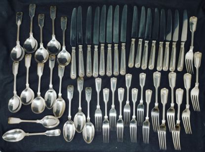 Picture of Antique Roberts & Belk R&B Furnival Sterling Silver Flatware Sheffield (46pcs) 119oz 28077