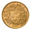 Picture of Switzerland 20 Francs Gold - Helvetia (Random Date) BU .1867 AGW