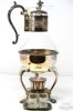 Picture of Vintage Silver Plate and Glass Coffee Carafe w/ Footed Stand and S/P Shakers