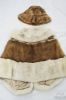 Picture of Natural Tan Mink Cape with Beige Fox Trim w Fur Hat, Menger Smart Shops 