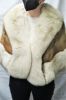 Picture of Natural Tan Mink Cape with Beige Fox Trim w Fur Hat, Menger Smart Shops 