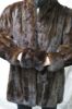 Picture of Rich Dark Brown Women's Mink Fur Coat with Cuffs for Menger Cuffs Med Length