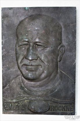 Picture of Vintage Notre Dame Knute Rockne Plaque - Heavy 7" x 10" 4 lbs Copper 