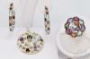 Picture of Signed Brighton Fadi CID Crystal Enhancer Pendant Hoop Earrings Flower Ring