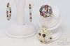 Picture of Signed Brighton Fadi CID Crystal Enhancer Pendant Hoop Earrings Flower Ring