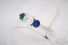 Picture of EGL .70ct VS1 H Diamond Sapphire & Emerald Ring 14k Gold