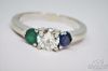 Picture of EGL .70ct VS1 H Diamond Sapphire & Emerald Ring 14k Gold