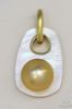 Picture of 12.69mm Mabe Pearl Mother of Pearl Pendant 18k Yellow Gold 