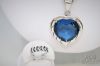 Picture of Gemstone Heart Sterling Silver Pendant, Chain Necklace 20" Ring 