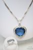 Picture of Gemstone Heart Sterling Silver Pendant, Chain Necklace 20" Ring 