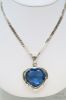 Picture of Gemstone Heart Sterling Silver Pendant, Chain Necklace 20" Ring 