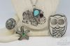 Picture of Assorted JJ Pins - Cactus, Owl, Starfish & Turquoise Gemstone Bracelets 