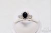 Picture of 14k White Gold 1.09ct Navy Sapphire and Diamond Oval Ring 