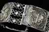 Picture of Sterling Silver Filigree Butterfly Bracelet & Smoky Topaz Ring