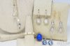 Picture of Swarovski Crystal Dangle Necklace, 3 Pairs Swarovski Earrings w/ Blue Elements