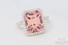 Picture of 7.38ct VS Rose Quartz 18k Ring with Halo Setting 