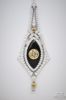 Picture of .40ct Bezeled Diamond and Black Onyx Necklace 16" 18k White Gold