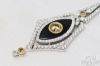 Picture of .40ct Bezeled Diamond and Black Onyx Necklace 16" 18k White Gold