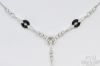 Picture of .40ct Bezeled Diamond and Black Onyx Necklace 16" 18k White Gold