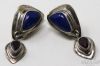 Picture of Zuni Sterling Lapis Earrings, Sajen Earrings, Cross Pendant 