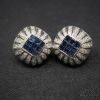 Picture of 18k 1.00cttw Sapphire and Diamond French Back Earrings