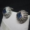 Picture of 18k 1.00cttw Sapphire and Diamond French Back Earrings