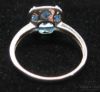 Picture of 14k White Gold Cushion Checker Board Blue Topaz & Diamond Ring