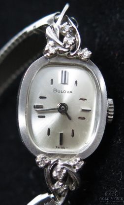 Picture of Bulova 14k White Gold Diamond Contessa Ladies Watch 23 Jewels w/ Box