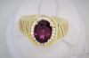 Picture of 4.06ct Pink/Purple Oval Sapphire Ring .35ct Halo VSG 14k Gold