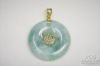 Picture of Light Green Jade Disc Pendant 14k Gold Chinese Luck 