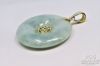 Picture of Light Green Jade Disc Pendant 14k Gold Chinese Luck 