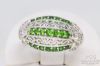 Picture of SNJ Green Gemstone Sterling Silver Art Deco Rings