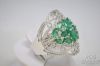 Picture of SNJ Green Gemstone Sterling Silver Art Deco Rings