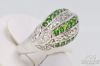 Picture of SNJ Green Gemstone Sterling Silver Art Deco Rings