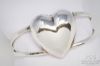 Picture of Taxco Sterling Silver MCM Puffy Heart Bracelet, Earrings & Amethyst Ring, Pendant, Earrings