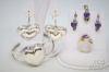 Picture of Taxco Sterling Silver MCM Puffy Heart Bracelet, Earrings & Amethyst Ring, Pendant, Earrings