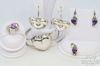 Picture of Taxco Sterling Silver MCM Puffy Heart Bracelet, Earrings & Amethyst Ring, Pendant, Earrings