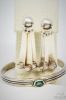 Picture of Sterling Silver Danny Clark Navajo Bracelet & Dishta MOP Earrings