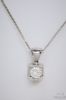 Picture of .27ct I1/I Diamond Pendant 14k White Gold with 14k Box Chain 18"