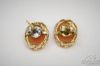 Picture of Vintage Italian Vermeil Carved Cameo Shell Post Earrings 