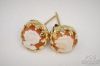 Picture of Vintage Italian Vermeil Carved Cameo Shell Post Earrings 