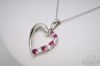 Picture of 10k Ruby Heart Pendant CZ Cubic Zirconia Pendant  1.5" w/ 18" Chain 