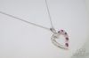 Picture of 10k Ruby Heart Pendant CZ Cubic Zirconia Pendant  1.5" w/ 18" Chain 