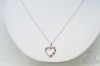 Picture of 10k Ruby Heart Pendant CZ Cubic Zirconia Pendant  1.5" w/ 18" Chain 