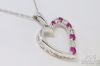 Picture of 10k Ruby Heart Pendant CZ Cubic Zirconia Pendant  1.5" w/ 18" Chain 