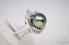 Picture of 18k Tahitian Black Pearl & Diamond Melee Ring