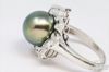 Picture of 18k Tahitian Black Pearl & Diamond Melee Ring